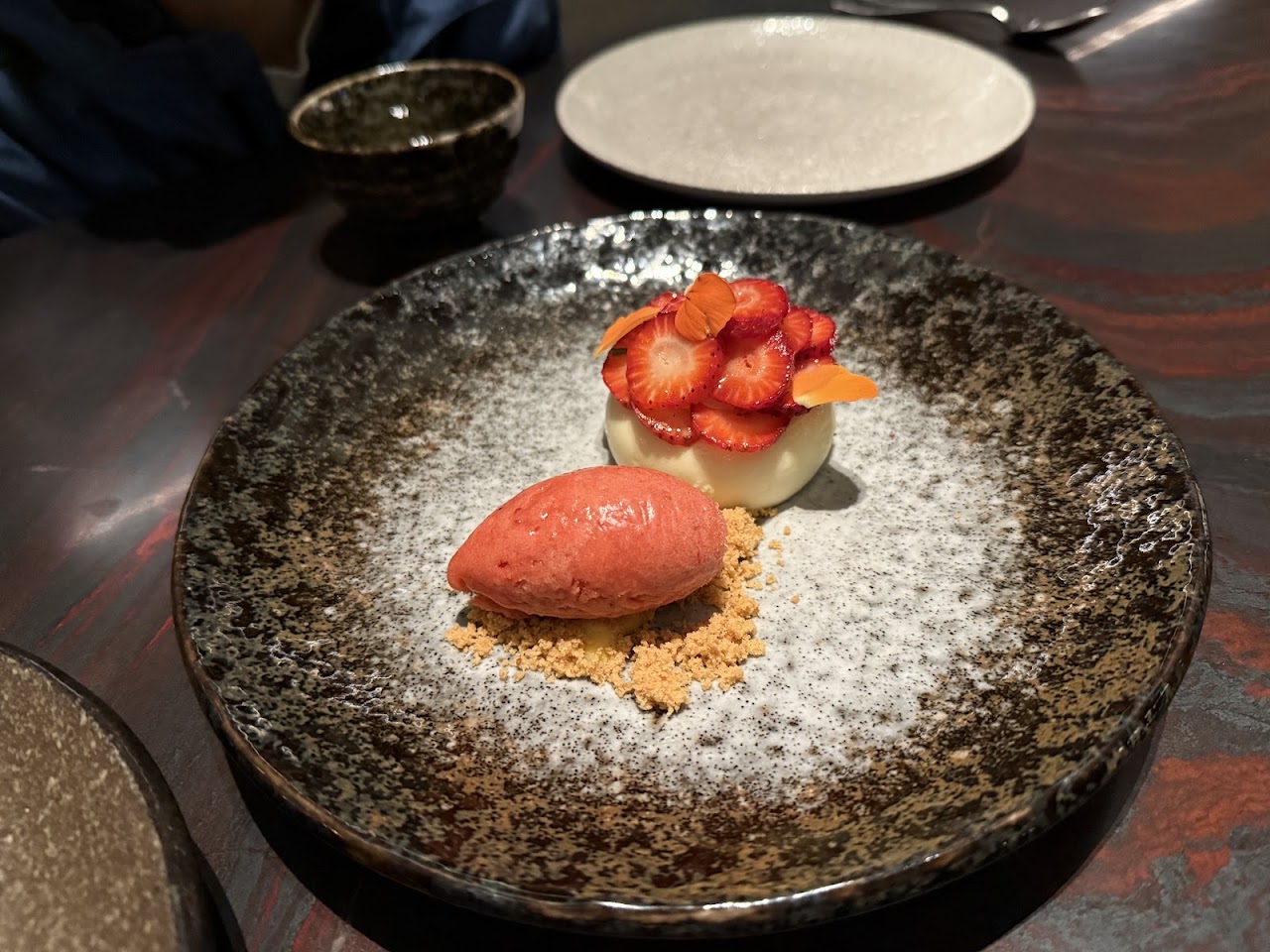 Strawberry dessert at Kazan Japanese Dining